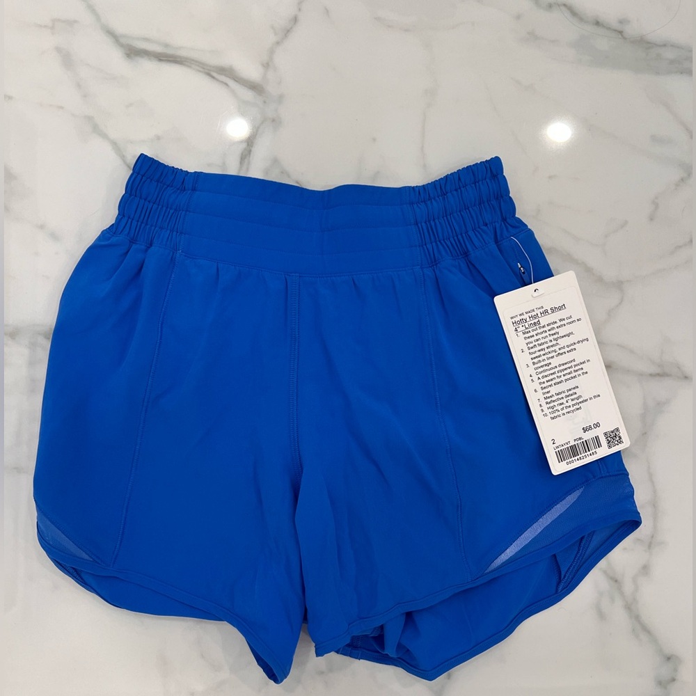 Blue Lululemon Hotty Hot HR shorts